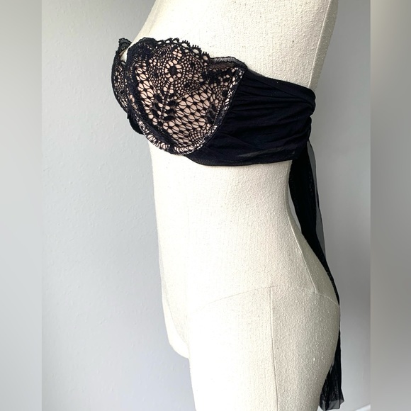 VERY SEXY VICTORIA’S SECRET 36C BALCONET BRA LONG BACK TIE UNDERWIRE - Picture 4 of 14